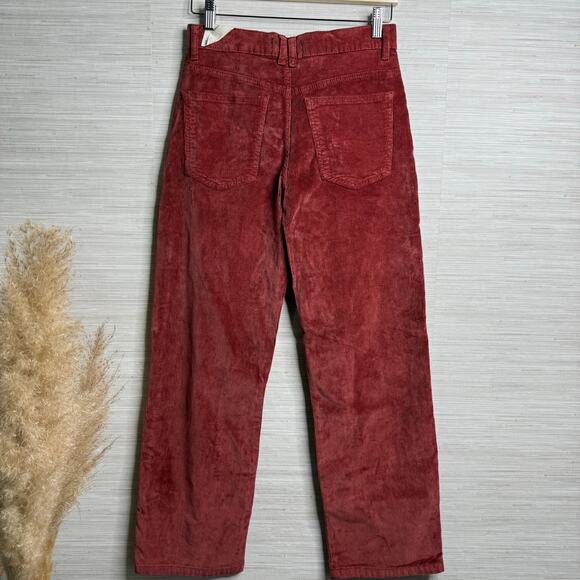Free People corduroy pants high rise straight cotton blend boho fall winter 27 - Picture 7 of 11